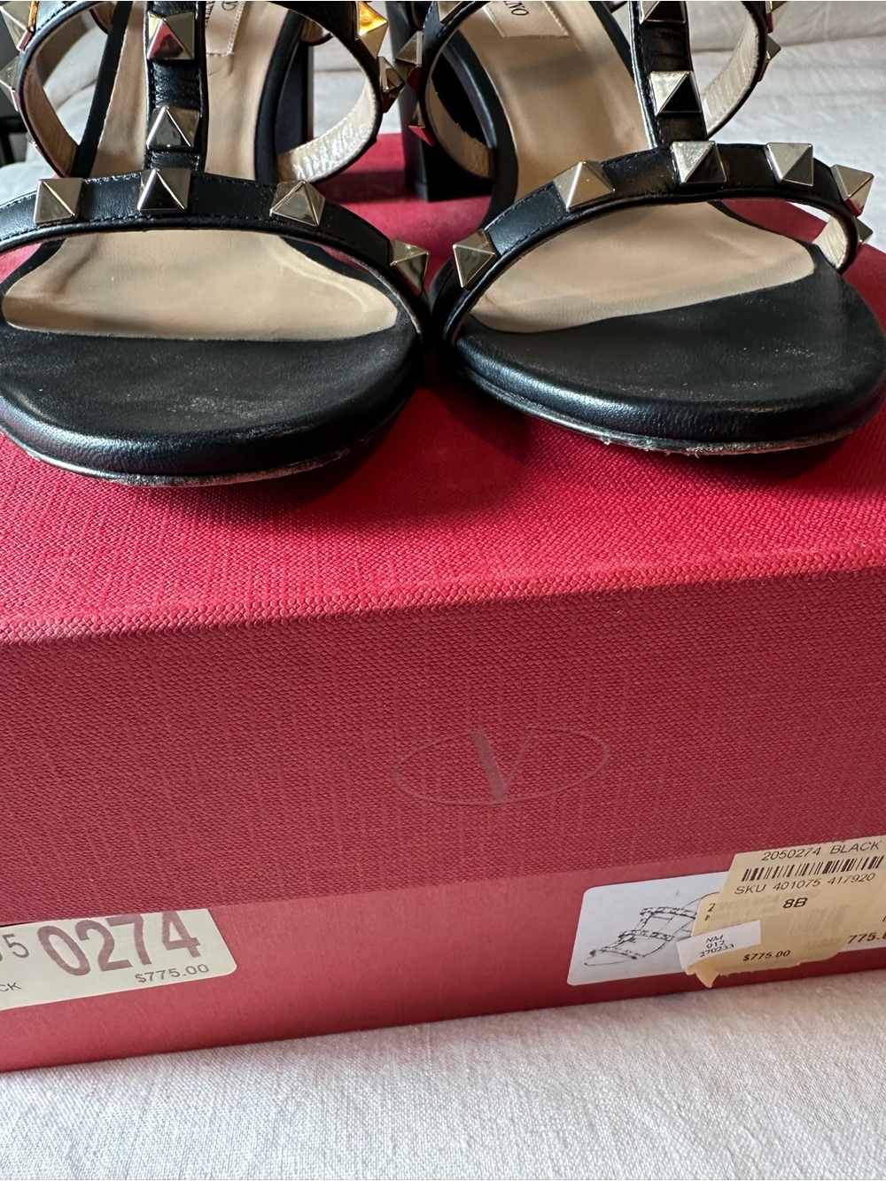 Authentic Valentino Rockstud Leather Slide Sandals (60 mm) - Picture 8 of 9